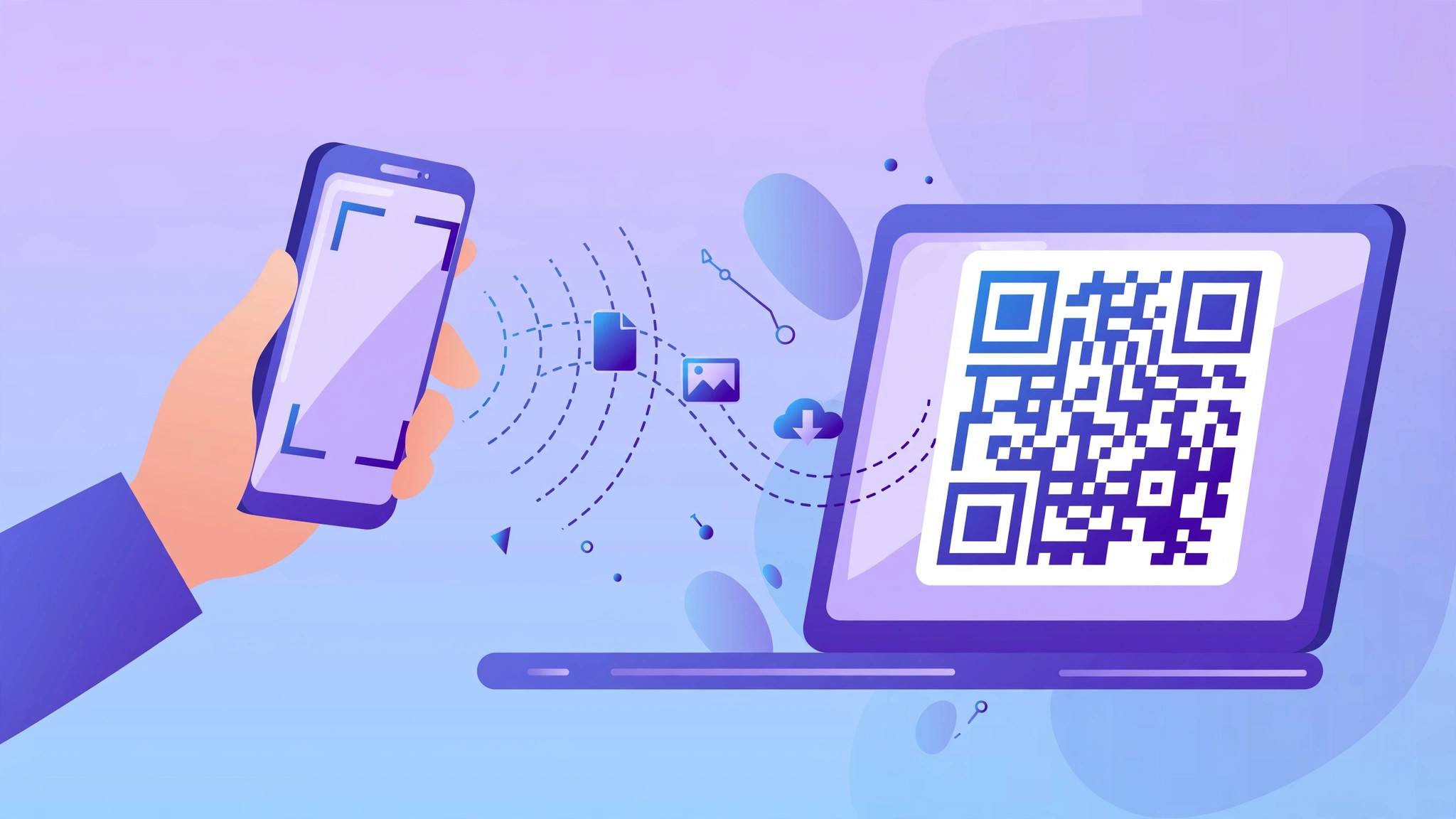 Scanning a QR code to join a ShareBeam room and receive files on phone